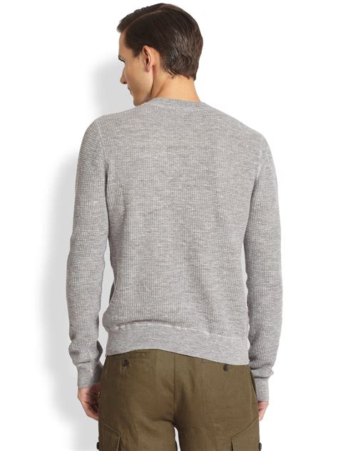 grey michael kors birdseye blocked crewneck sweater|michael michael kors gray sweaters .